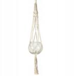 BOLTZE Üveg Virágcserép Makramé Akasztóval Bézs 83 x 12 CM Vízálló (1000844 -pattern3)