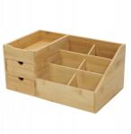 BOXIMO Bambusz Rendszerező Fiókokkal Barna Irodai Fürdőszoba Fésülködőasztal (B07001)