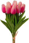 Valex Decor Real touch tulipán köteg, 10 szálas, 33.5cm magas - Sötét rózsaszín (LD039-05)
