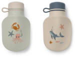 LIEWOOD Recipient din silicon pentru smoothie Lizzie - Set 2 buc - Sea creature / Sandy - Liewood