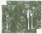 Goldea suporturi farfurii 100% bumbac - frunze de plante aromatice - 2 buc 30 x 40 cm Fata de masa