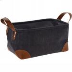 Home Styling Collection Textil Tároló doboz, szürke kordbársony, 30x20x15 cm, dekoratív, fogantyúkkal (8720573749459)