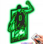 LaserGroot Fa kép 3D Kosárlabda Az Ön szövegével Fali Led éjszakai lámpa (LaserGroot)