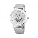 Geneva Ceas barbatesc tip skeleton, argintiu Ceas