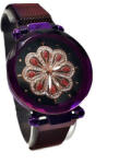 Francesca Ceas dama bratara magnetica, cu cristale, floare stilizata, mov / purple Ceas