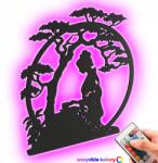 LaserGroot Fa kép Bonsai Geisha Japan Fali dekoráció Led éjszakai lámpa XL (LaserGroot)