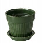 BOLTZE Zöld Kerámia Cserép Aláttéttel 15 x 16 CM Vízálló (2053323-BTE)