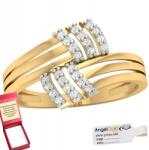 Angel gold Arany Gyűrű Szalag Cirkóniákkal Arany 585 (P1338)