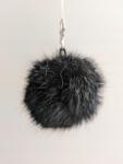  Kulcstartó medál pompon dekoráció természetes szőrből
