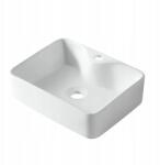 BALNEO Mosdókagyló Kerámia Asztali Fehér 49x38 cm téglalap alakú Savia (5906792481766)