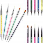 Isabellenails Körömdíszítő Ecsetek Akril Zselé Csillámos Szonda 2in1 Szett 5 Db (ZESTAW PĘDZEL PĘDZELKÓW + SONDA 2w1 5 szt)