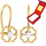 Deem Arany Fülbevaló Lóhere Virágokkal 585 Fehér Arany