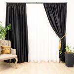Hiko Set 2 draperii opace, ignifugate Hiko Hotel Lux Blackout negru, cu rejansa (10013865)
