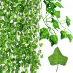 GALAXIA Mesterséges borostyán erkély fali girland műlevél x 12 db 25m (Sztuczne liście żywopłot girlanda)