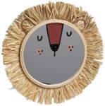  Fali Tükör Gyerekeknek Lógó Tükör Kerek Rattan Keret Oroszlán Ø 40 (161328)