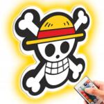 LaserGroot Fa kép Anime One Piece Monkey D. Luffy Fali Led éjszakai lámpa (LaserGroot)