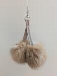  Kulcstartó pomponok természetes nyúl szőr medál dekoráció