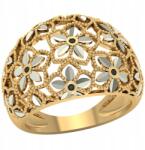 Angel gold Áttört Széles Gyűrű Minta 585 Virág Fekete