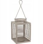 Home Styling Collection Gyertya Lampion Fém Zseblámpa Szürke Fogantyúval 33, 5 x 20 cm (ASH901130)