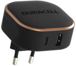 Duracell hálózati töltő adapter USB-A + USB-C 30W PD (fekete)