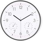 Nedis CLWA4226BK falióra, 30 cm átmérő, műanyag, csendes szerkezet: óra, hőmérő, páratartamom mérő (CLWA4226BK) - pcx