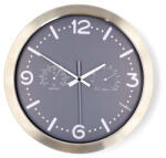 Nedis CLWA5226SS falióra, 30 cm átmérő, rozsdamentes acél, csendes szerkezet: óra, hőmérő, páratartamom mérő (CLWA5226SS) - koronaphone