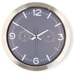 Nedis CLWA5226SS falióra, 30 cm átmérő, rozsdamentes acél, csendes szerkezet: óra, hőmérő, páratartamom mérő (CLWA5226SS) - pcx