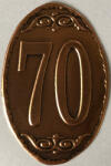  Fém címke réz ovál kicsi évszámos 70