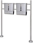 vidaXL Dupla postaláda rozsdamentes acél állvánnyal (271746)