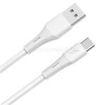 AVAX CB3301 18W USB-A - USB-C gyorstöltő szilikon kábel, 1.5 m, fehér (AVAX_CB3301) (AVAX_CB3301)
