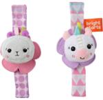 Bright Starts Wrist Pals Toy zornăitoare de ținut în mână pentru dentiție Unicorn & Llama 0 m+ 2 buc