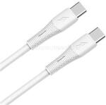AVAX CB3307 60W USB-C gyorstöltő szilikon kábel, 1.5 m, fehér (AVAX_CB3307) (AVAX_CB3307)