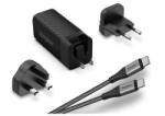 Energizer Incarcator retea PowerDelivery Energizer Universal, 65W, 1 USB A + 1 USB C, Cablu Type C to Type C inclus, Negru (US, UK, EU) (A65MUC)