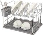 Bohmann BH-7330 kétszintes Edényszárító Kivehető, osztott evőeszköztartó 48×32×29.80 cm (BH-7330)