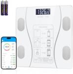 NEXTLY Intelligens elektronikus mérleg, Nextly, alkalmazással, okos, test, megvilágított digitális kijelző, KG/LB/akkumulátor töltöttségi szint/hőmérséklet kijelző, 17 testméret, Bluetooth kapcsolat, vékony 