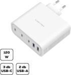 Cellect Hálózati töltő adapter gyorstöltő funkcióval 120W fehér (MTCB-PD120W-W)