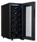 Adler Охладител за вино Adler AD-8083, 33L, 12 бутилки, Стъкло с UV филтри, Цифров дисплей, Термостат, Черен (AD-8083) - technomani Ледогенератор