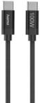 Hama Кабел за зареждане, "Fabric", USB-C - USB-C, 100 W, 1.5 m, Nylon, black (HAMA-201740) - xtreme