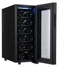 Adler Охладител за вино Adler AD-8083, 33L, 12 бутилки, Стъкло с UV филтри, Цифров дисплей, Термостат, Черен (AD-8083) - potrebno Ледогенератор