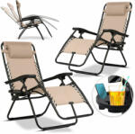 ChillWell Összecsukható kerti nyugágy párnával chillwell sofotel 2 darabos készlet bézs színben