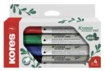 Kores Tábla- és flipchart marker készlet, 3-5 mm, vágott, KORES "ECO K-Marker XW2", 4 különböző szín (20744) - patronbolt