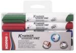 Kores Tábla- és flipchart marker készlet, 3-5 mm, vágott, KORES "K-Marker XW2", 4 különböző szín (20845) - patronbolt
