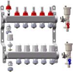 WENTOREX IMF-6 rozsdamentes, 6 körös osztó-gyűjtő áramlás mérővel + légtelenítő, töltő-ürítő csapok - kazanexpressz