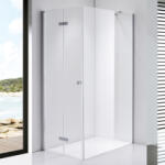 STUXI Verona 100x120 aszimmetrikus csuklóajtós zuhanykabin 6 mm vízlepergető biztonsági üveggel, króm (TL-6107-100-TL6108-120)