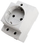 POLLMANN 321247 sínre szerelhető 16A/220-240V-os moduláris szürkésfehér dugalj