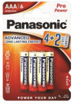 Panasonic LR03PPG/6BP 4+2F 1, 5V AAA alkáli tartós mikroceruza elem 6 db/csomag
