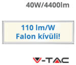 V-TAC 2in1 LED panel (1200 x 300mm) 40W - természetes fehér (110+lm/W), süllyeszthető / falon kívüli, Backlit, CREE LED ( 21662516)