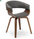 Mebel Elite GARY étkezőszék, hajlított rétegelt lemez, szürke műbőr /dió