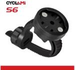Cyclami S6 computer tartó konzol kormányra, műanyag, Garmin, Magene, Blackbird, IGPSport, Xoss, fekete