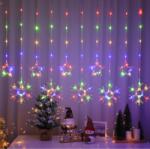 Home Styling 112 LED-es elemes Hópihe jégcsap kültéri-beltéri fényfüggöny, színes RGB, 200 cm széles, 8 világítási móddal (AVX100580)